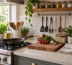 how to organize a small kitchen for real cooking