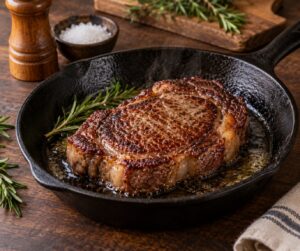 how to cook a ribeye in a cast iron pan