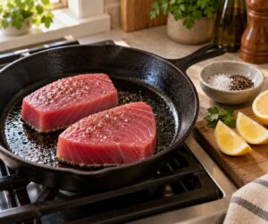 how to cook yellowfin tuna steaks on the stove
