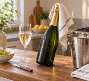 how to open a champagne bottle without spraying