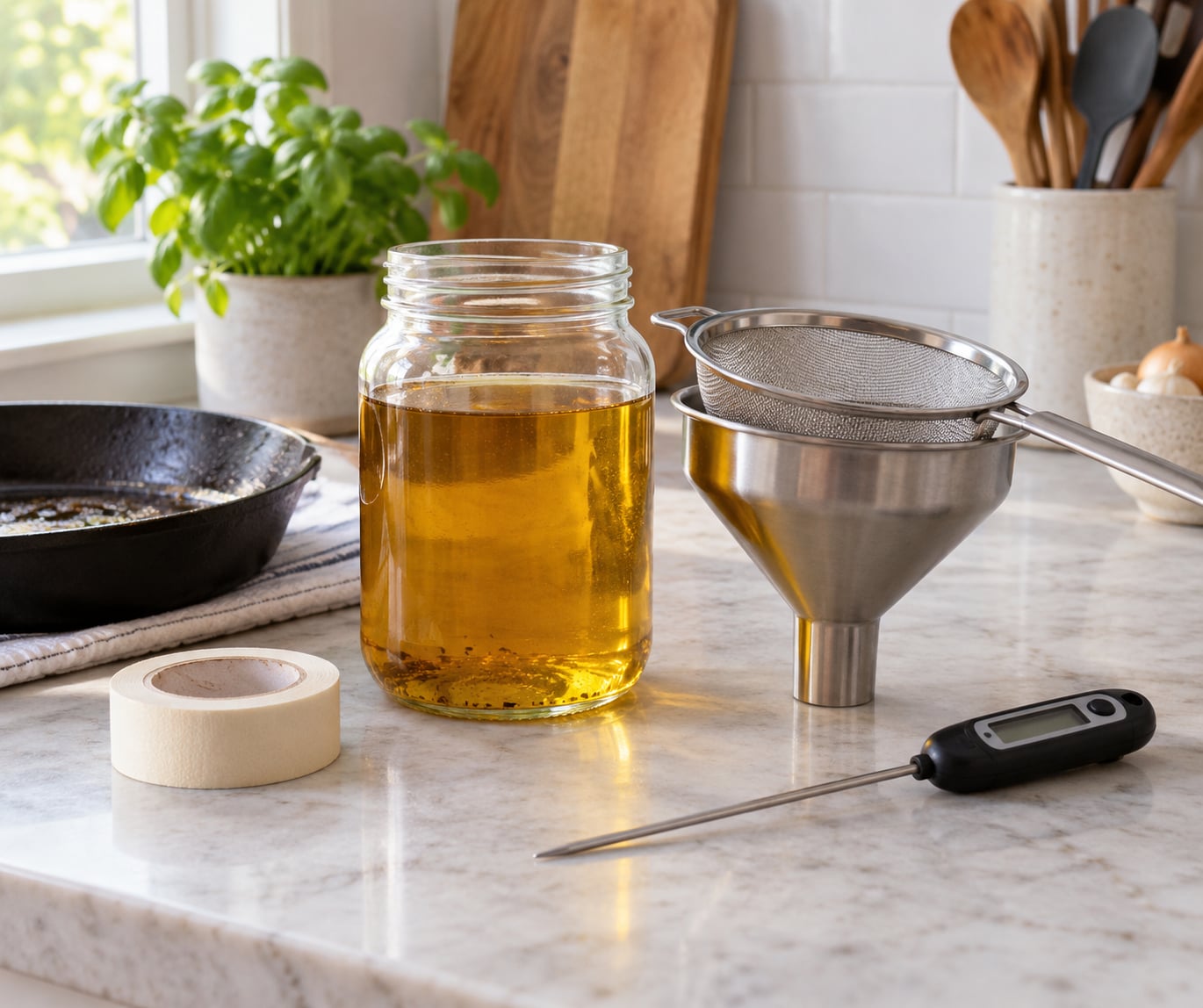 how to reuse and filter frying oil