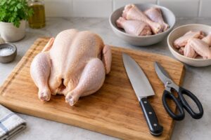how to break down a whole chicken into parts