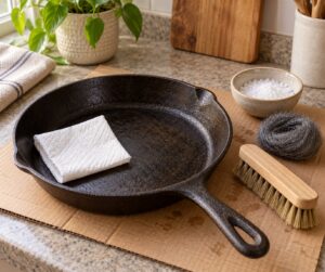 how to strip and reseason rusty cast iron