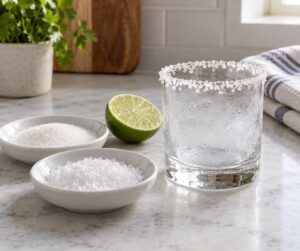 how to rim a glass with salt or sugar