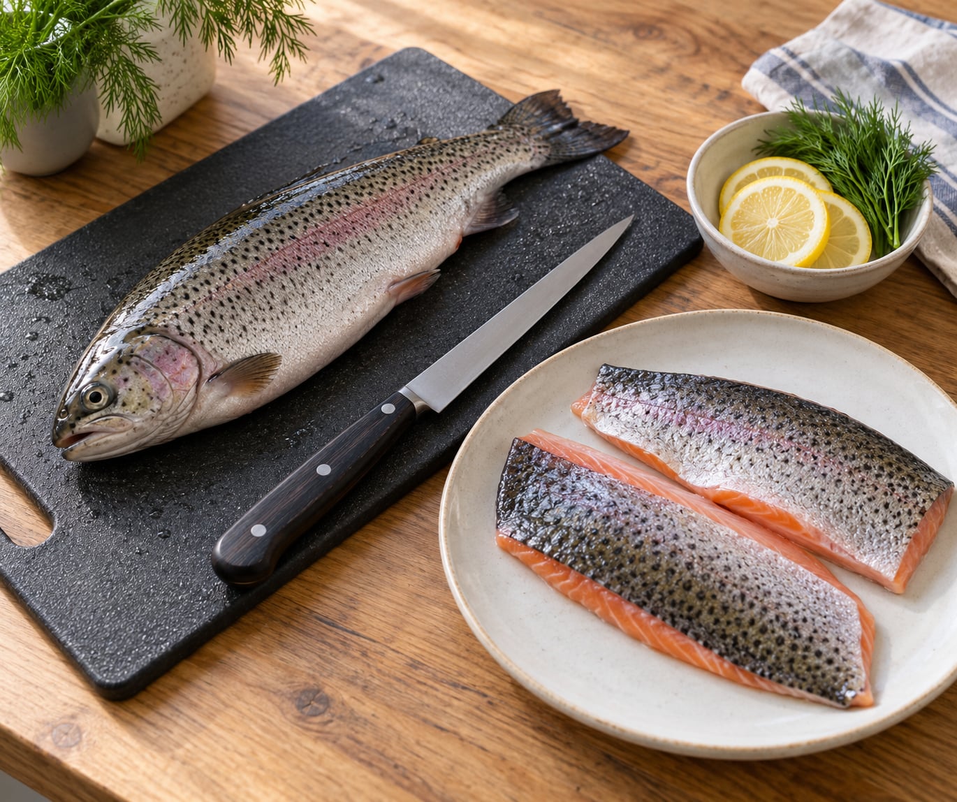 how to fillet a trout at home