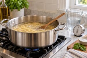 how to cook pasta in less water