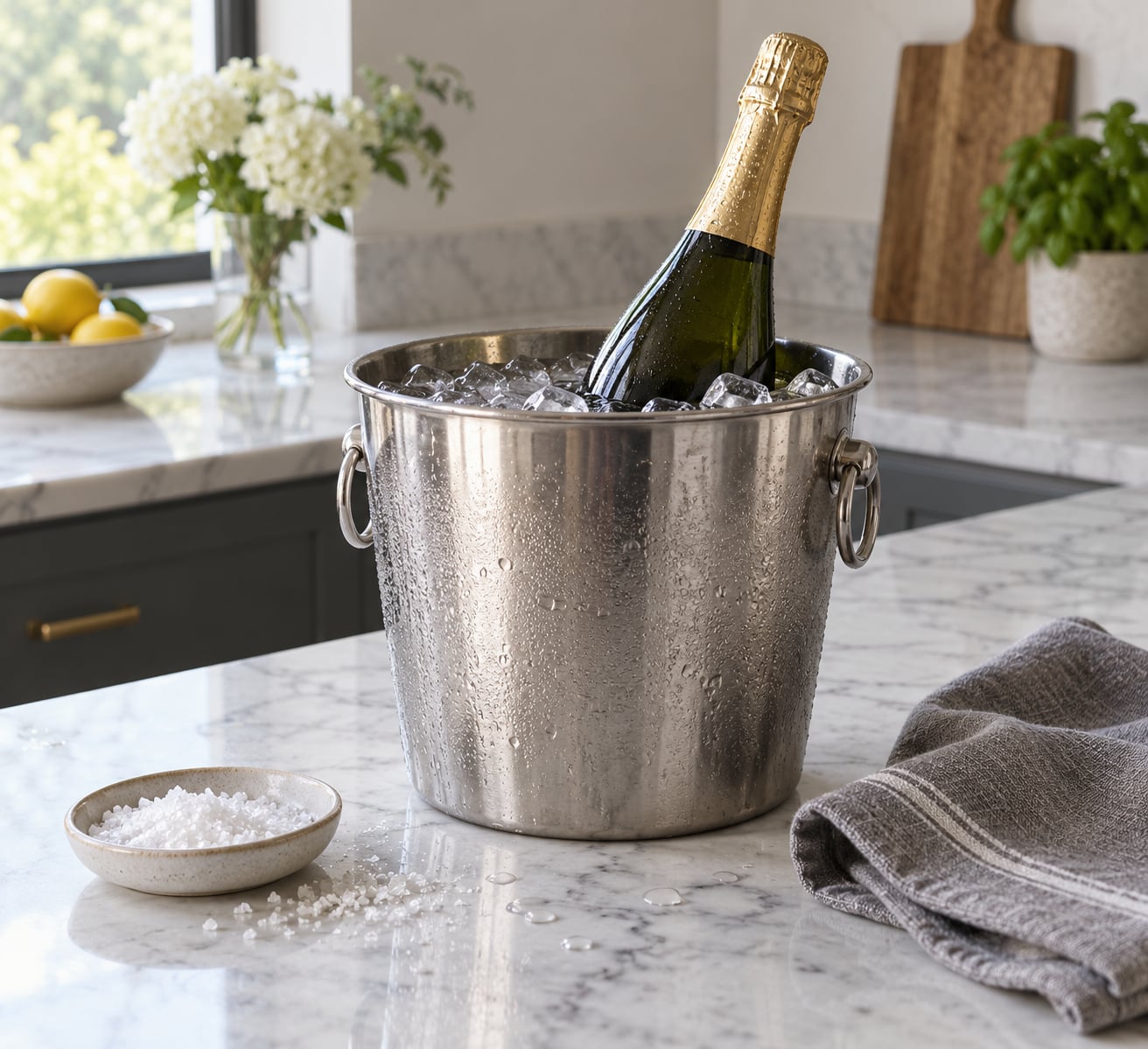 how to chill champagne fast