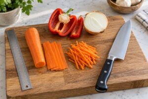 how to julienne vegetables by hand