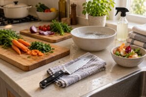 how to clean a kitchen as you cook