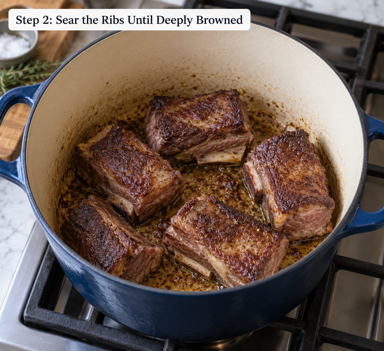 Step 2: Sear the Ribs Until Deeply Browned