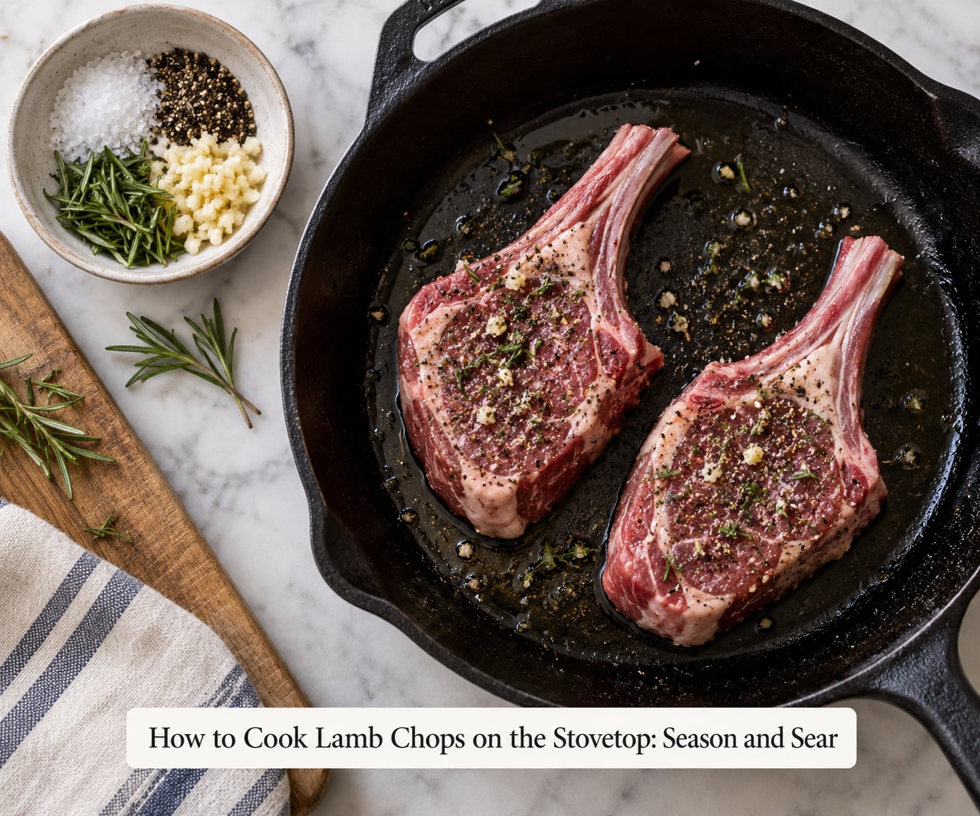 How to Cook Lamb Chops on the Stovetop: Season and Sear