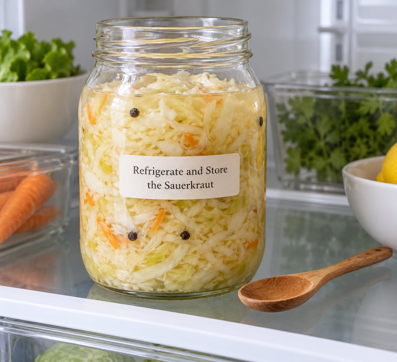Refrigerate and Store the Sauerkraut
