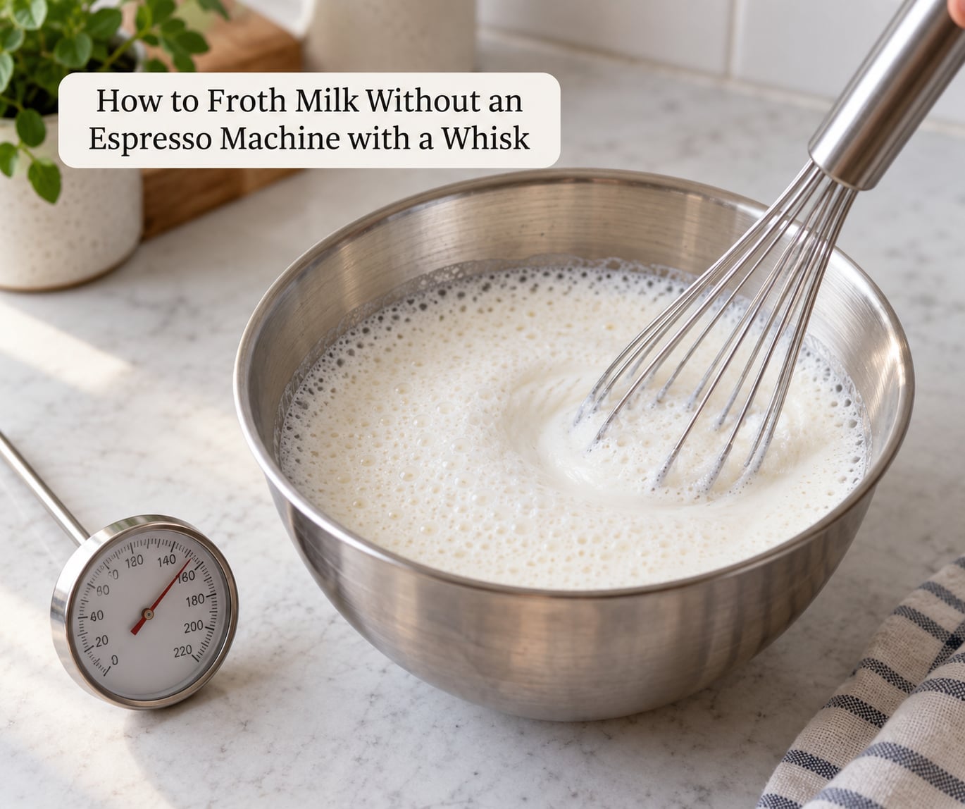 How to Froth Milk Without an Espresso Machine with a Whisk