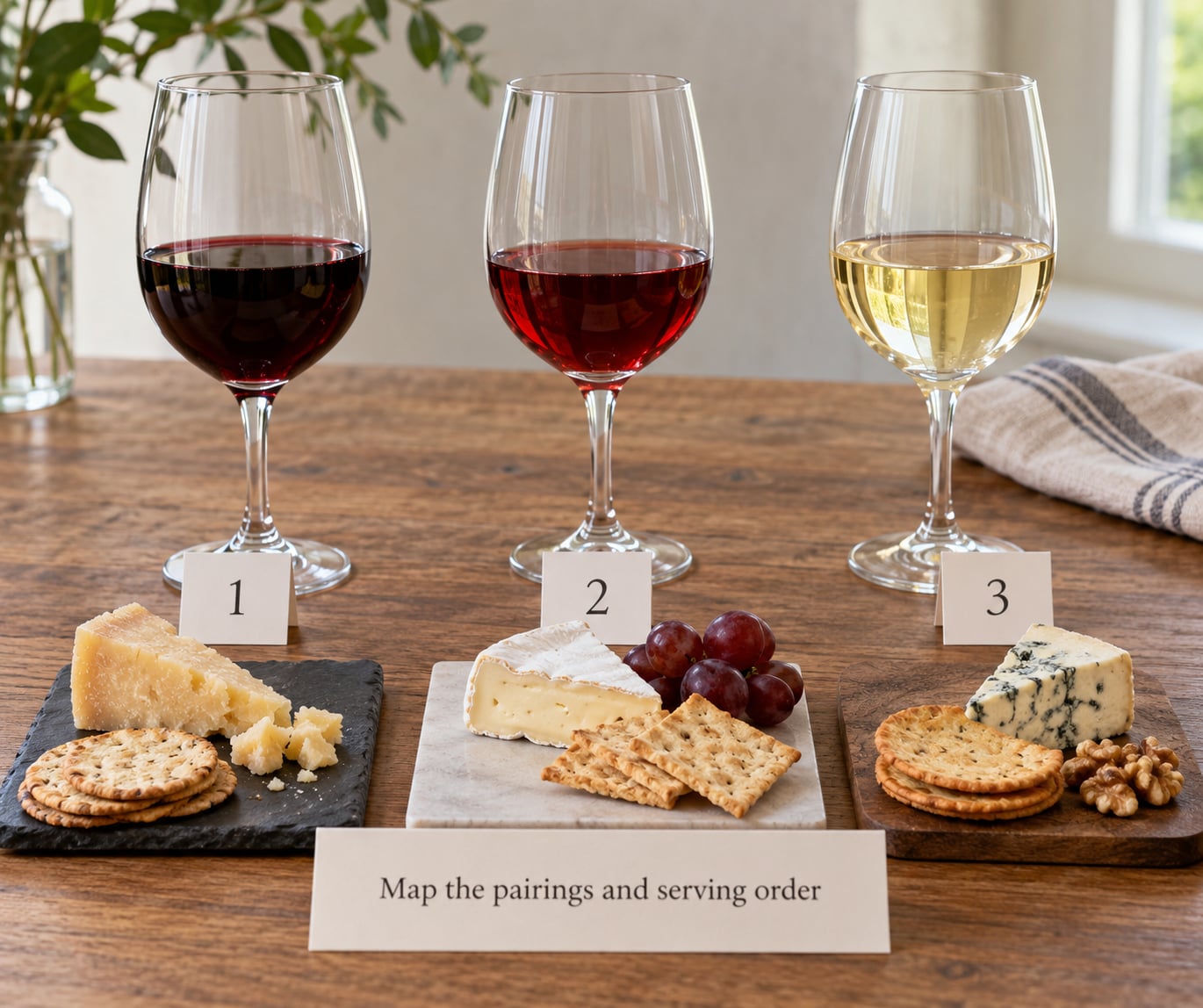 Map the pairings and serving order