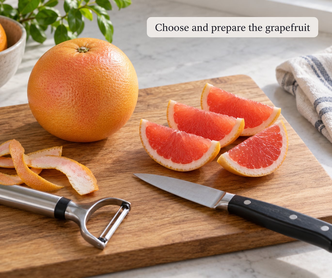 Choose and prepare the grapefruit