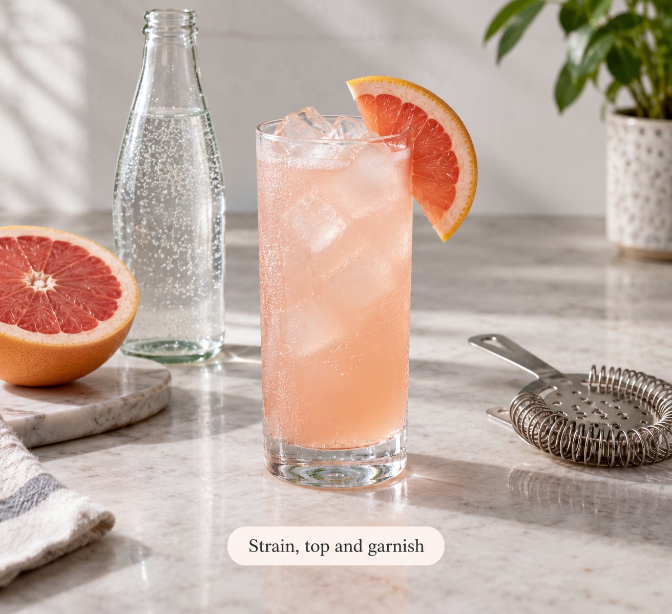 Strain, top and garnish