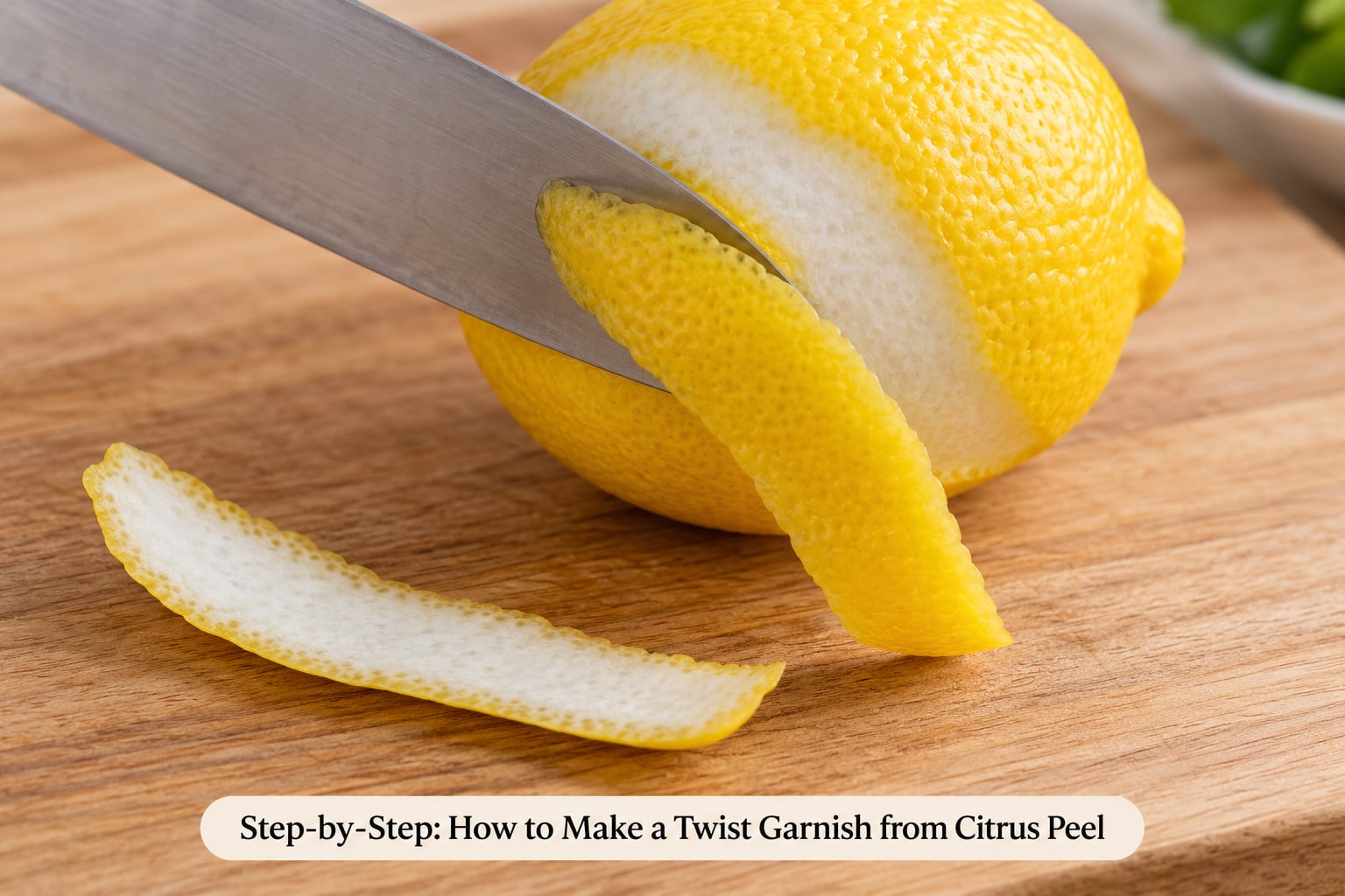 Step-by-Step: How to Make a Twist Garnish from Citrus Peel