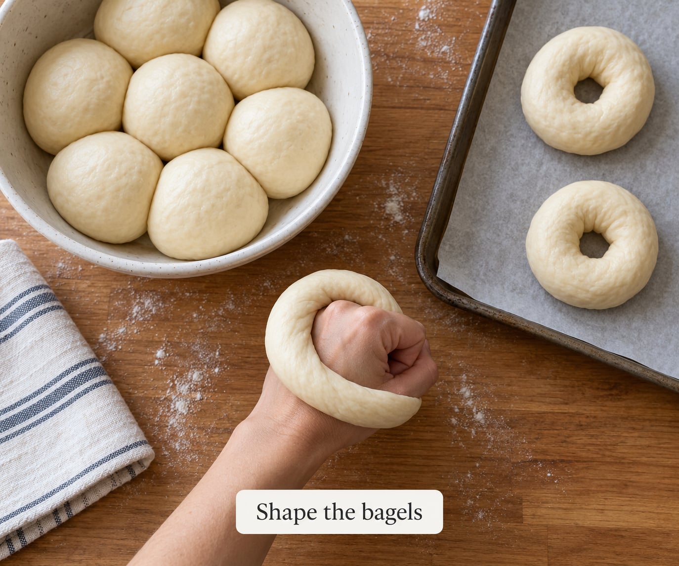 Shape the bagels