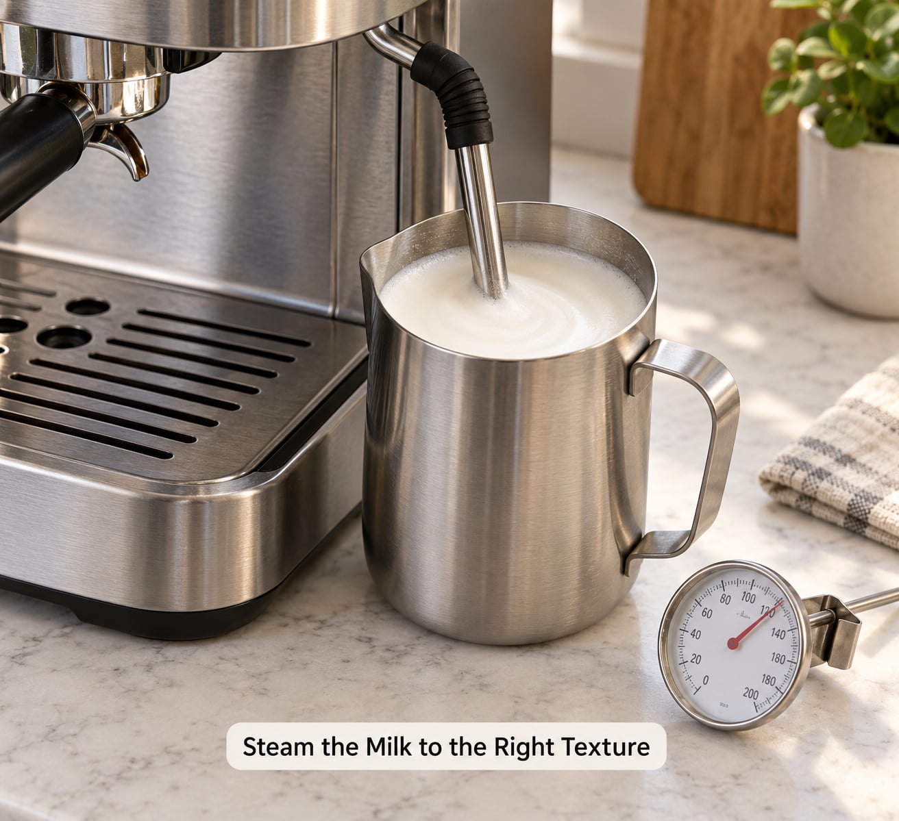 Steam the Milk to the Right Texture