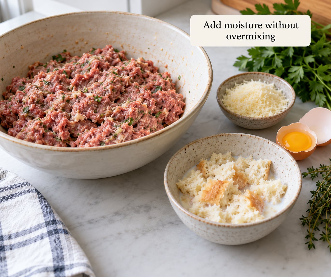 Add moisture without overmixing