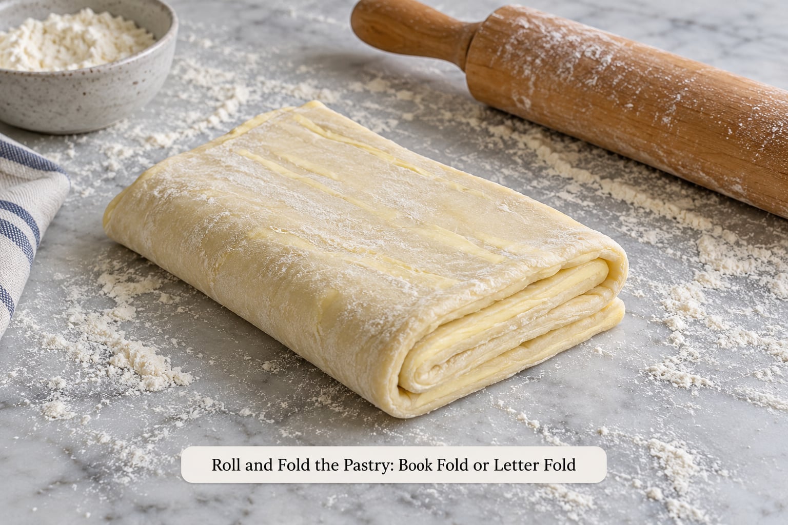 Roll and Fold the Pastry: Book Fold or Letter Fold