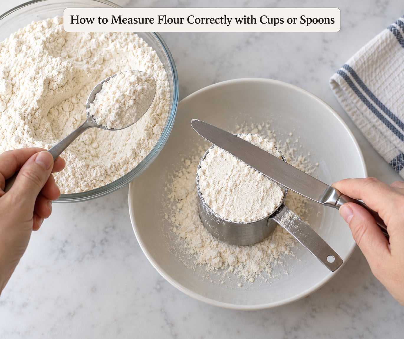 How to Measure Flour Correctly with Cups or Spoons