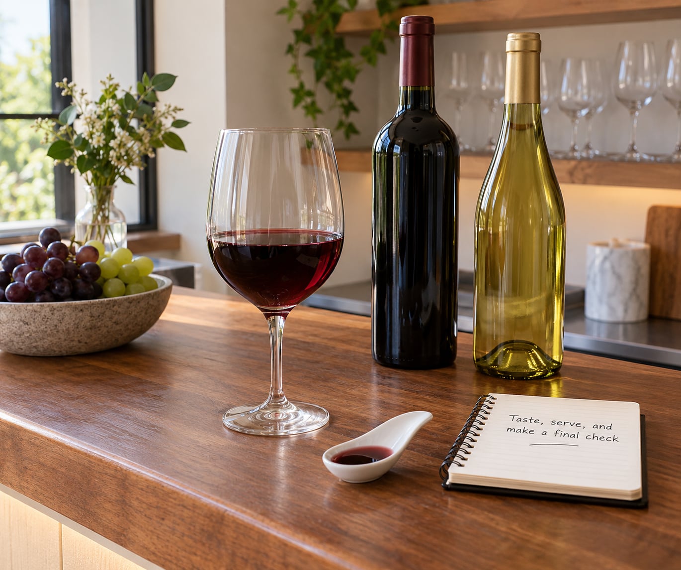 Taste, serve, and make a final check