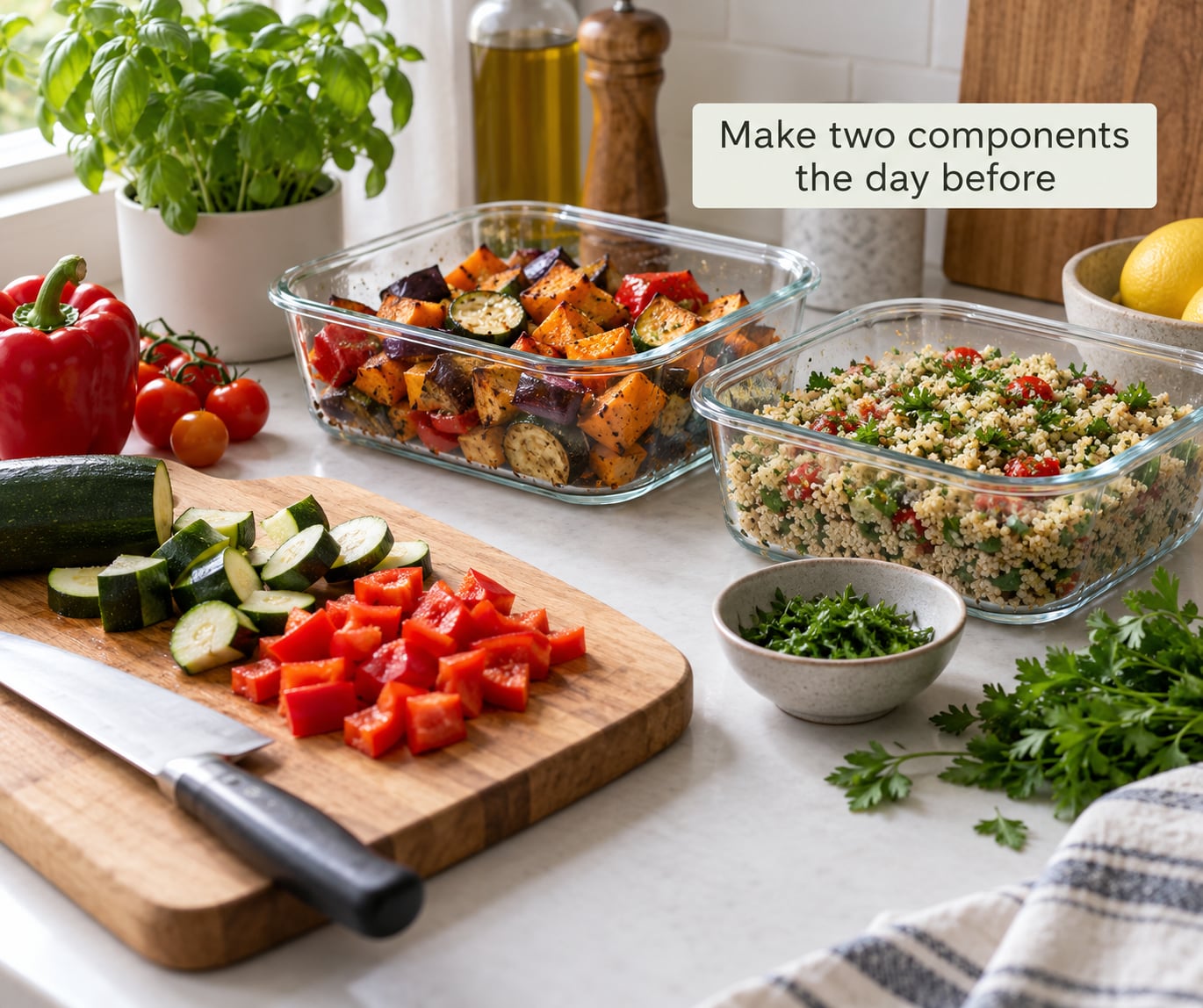 Make two components the day before