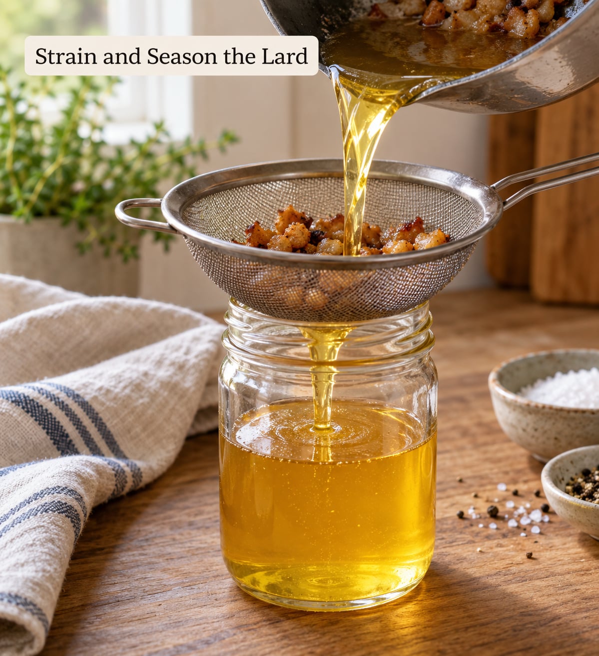 Strain and Season the Lard