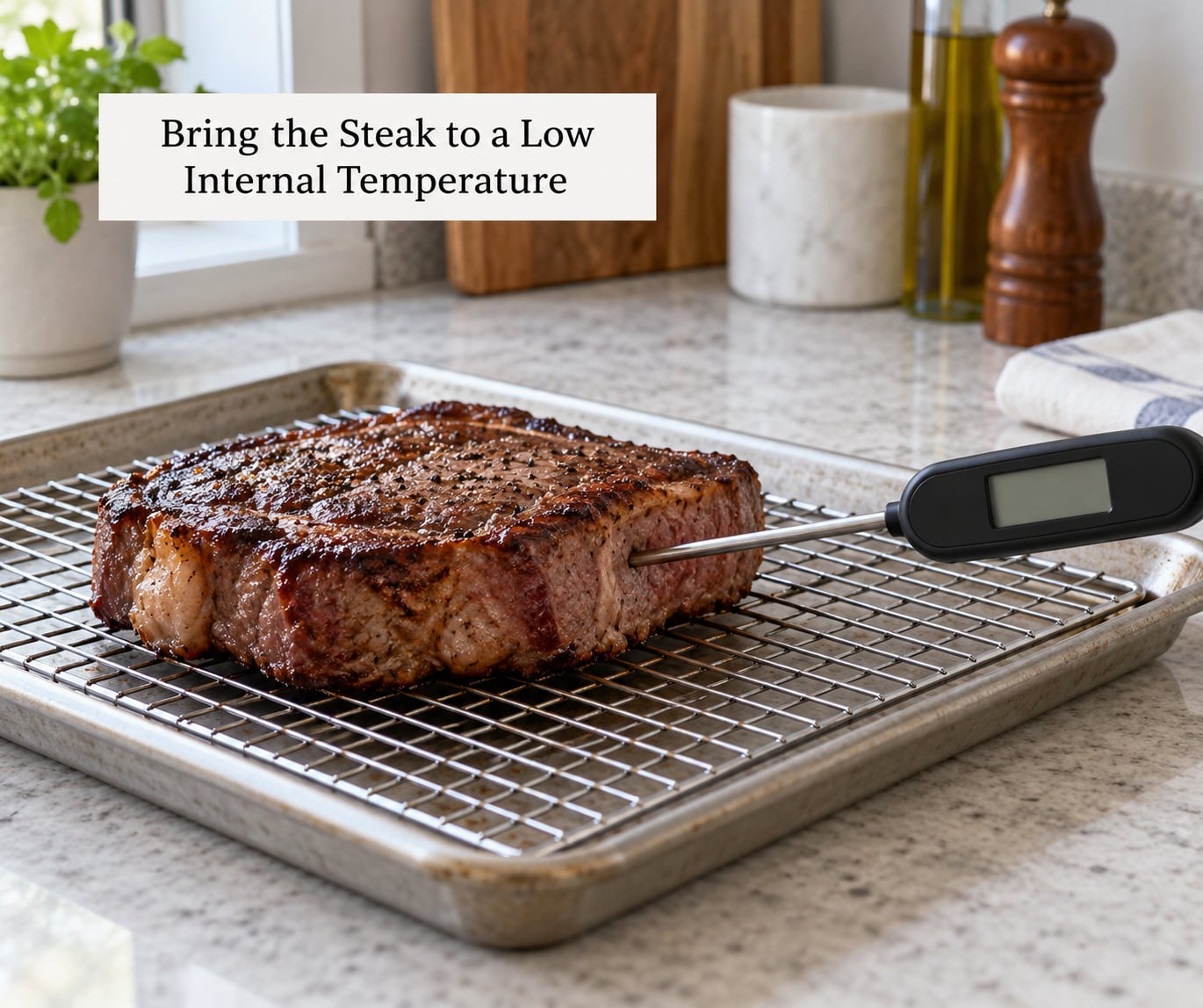 Bring the Steak to a Low Internal Temperature