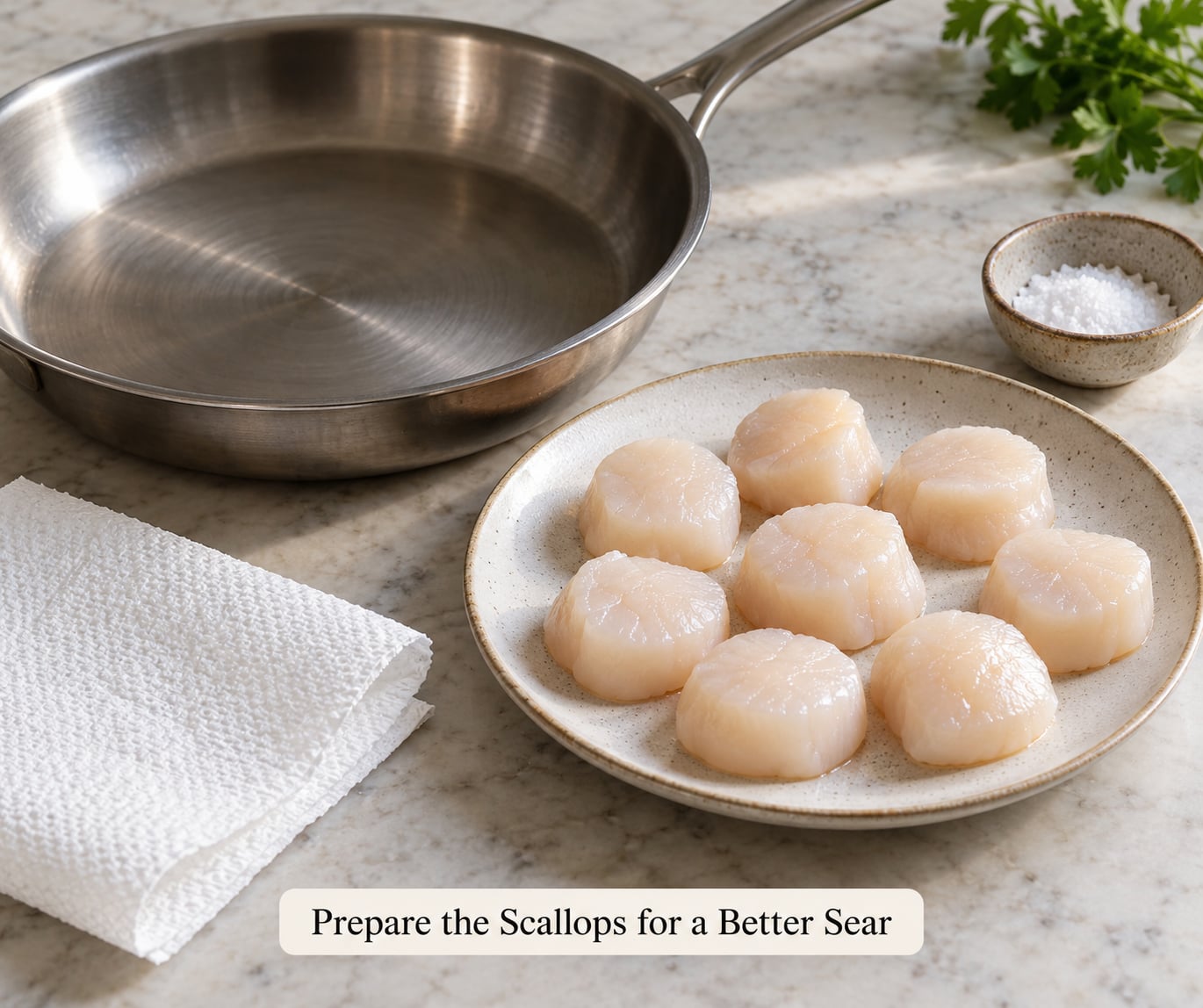 Prepare the Scallops for a Better Sear