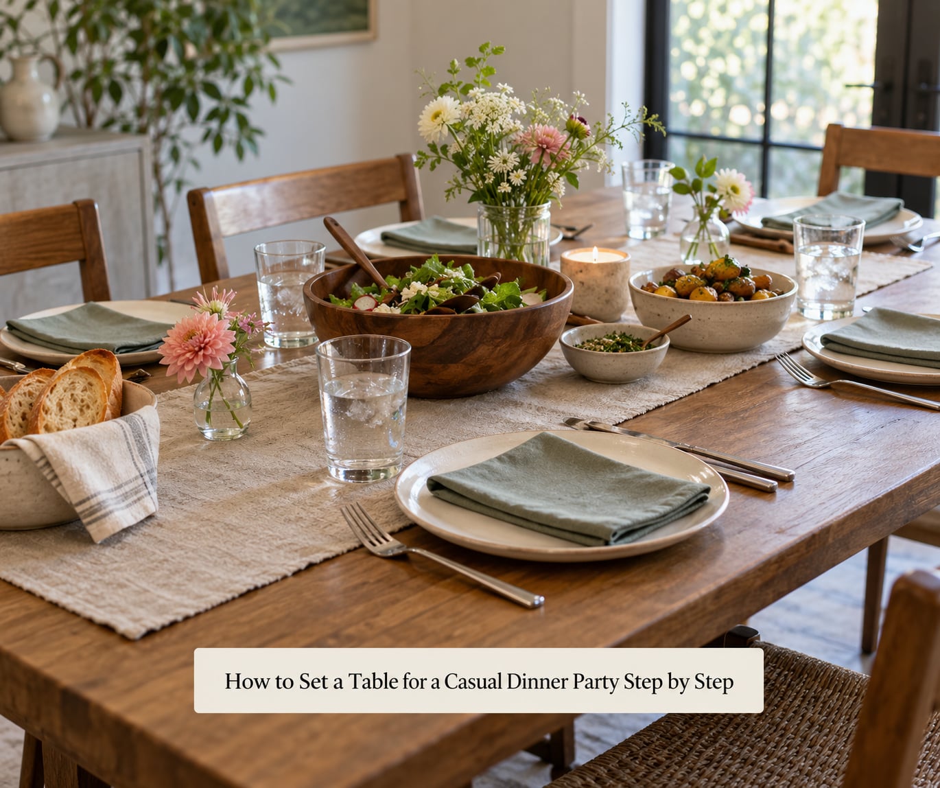 How to Set a Table for a Casual Dinner Party Step by Step