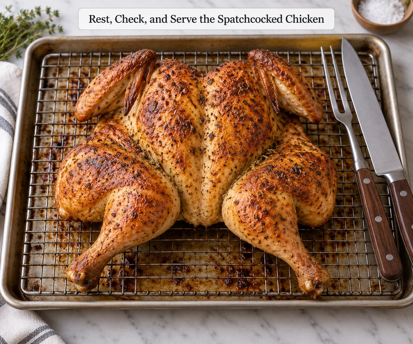 Rest, Check, and Serve the Spatchcocked Chicken
