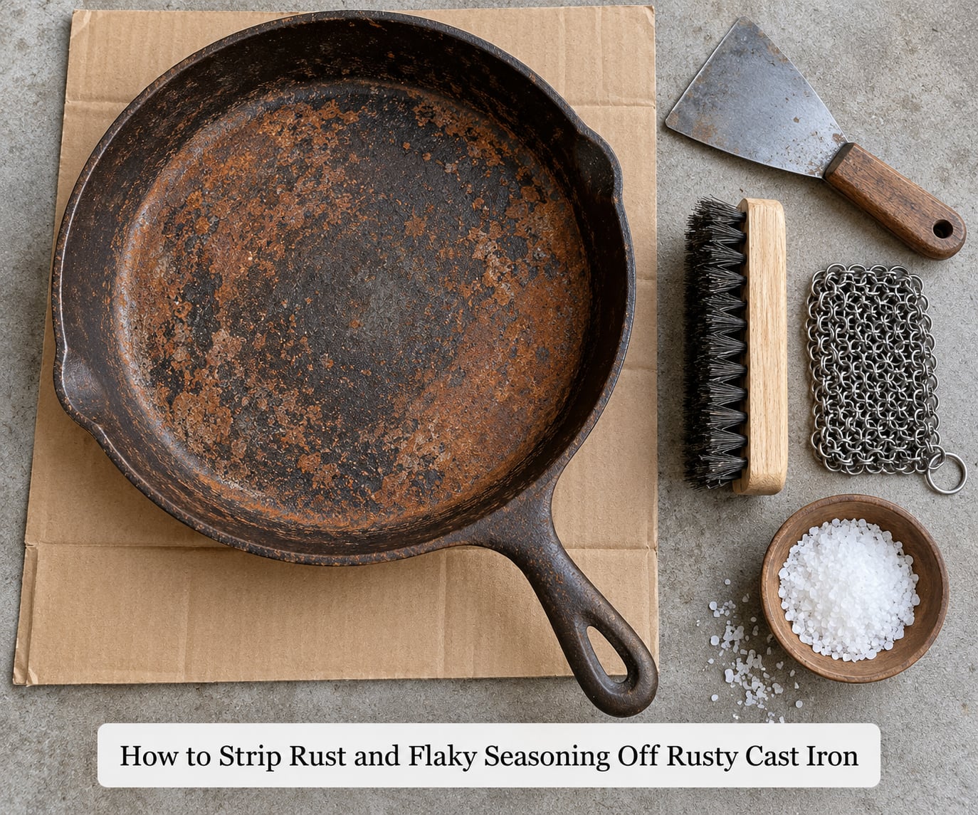 How to Strip Rust and Flaky Seasoning Off Rusty Cast Iron