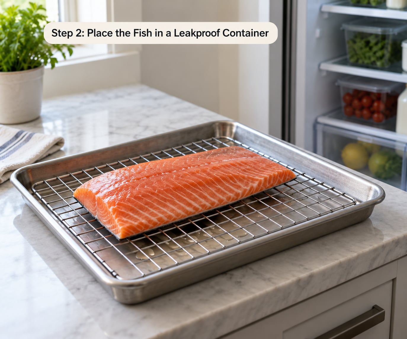 Step 2: Place the Fish in a Leakproof Container