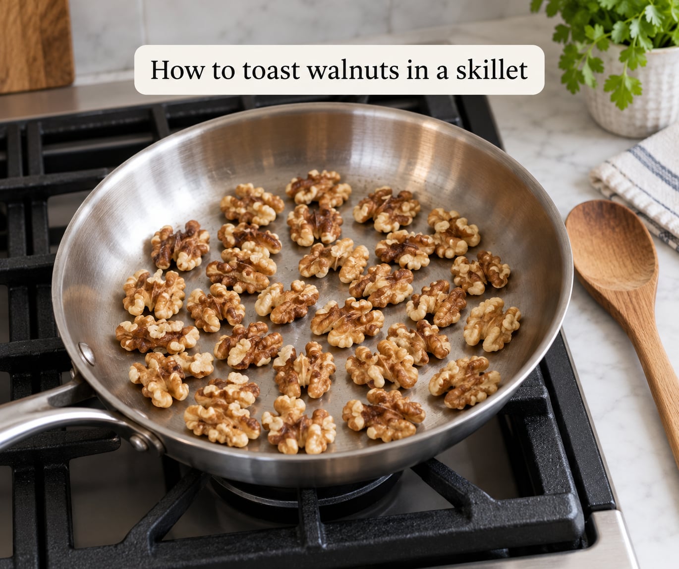 How to toast walnuts in a skillet