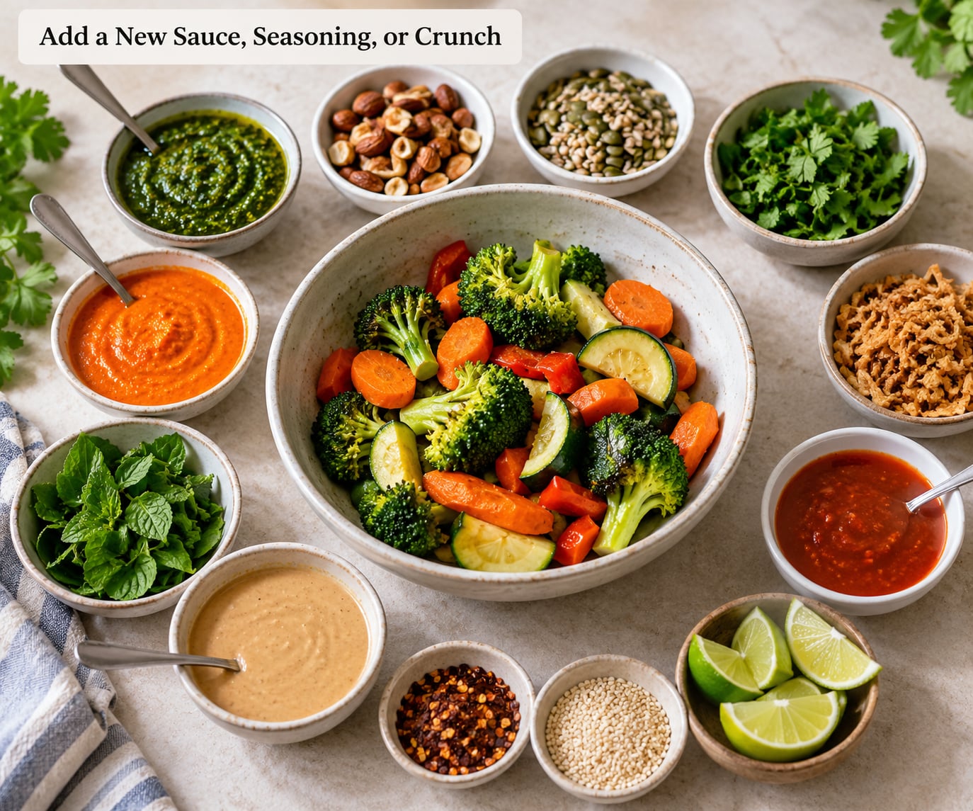 Add a New Sauce, Seasoning, or Crunch