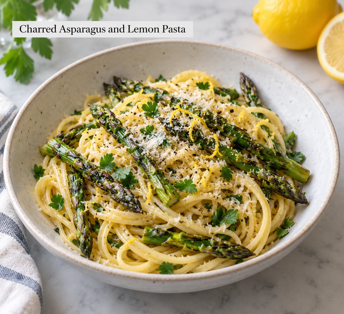 Charred Asparagus and Lemon Pasta